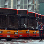 Roma 09/01/2004 Sciopero autotrasporti. Deposito ATAC di Piazza Bainsizza. foto mario de renzis