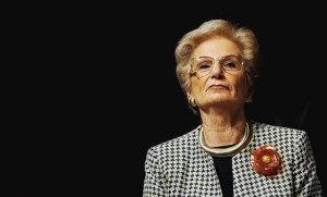 Liliana Segre premiata durante la cerimonia per la consegna delle benemerenze civiche di Sant'Ambrogio, martedi' 7 dicembre 2010. ANSA/DANIEL DAL ZENNARO