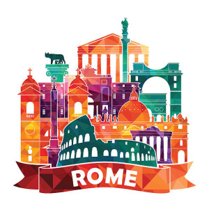 Rome skyline. Vector illustration